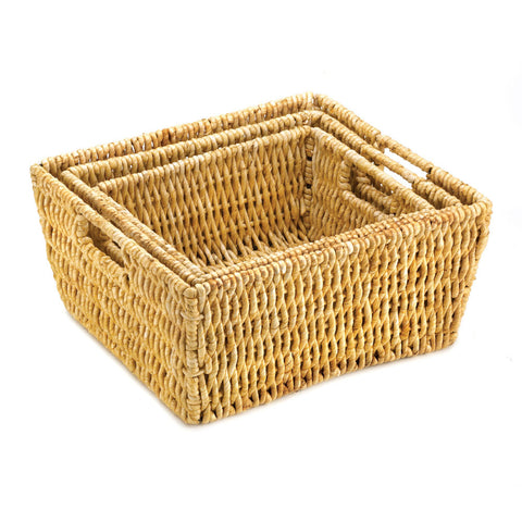 Set Of 3 Nesting Corn Husk Baskets