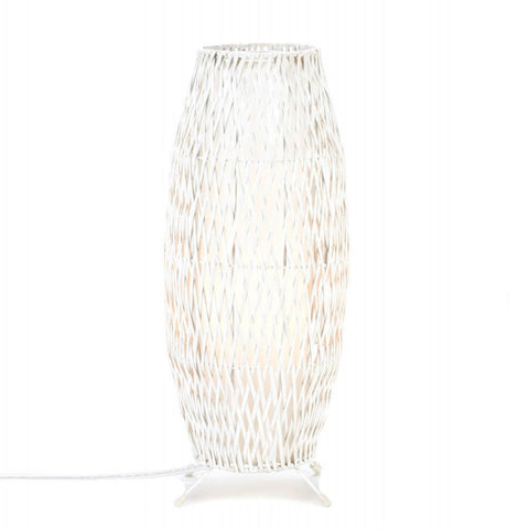 Interlaced White Bamboo Lamp