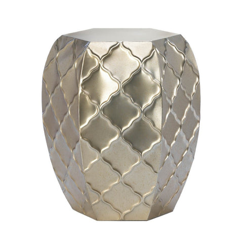 Quatrefoil Design Metal Stool