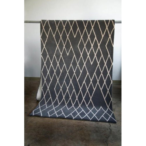 Diamond Gray Wool Rug 4 X 12 Ft