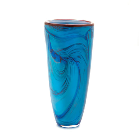 Blue Swirl Glass Vase