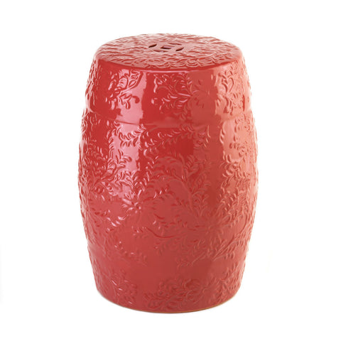 Red Floral Design Stool