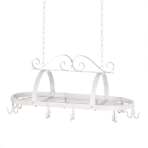 White Metal Hanging Pot Holder