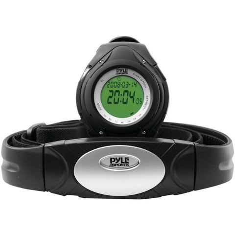 Pyle Heart Rate Monitor Watch With Minimum Average & Maximum Heart Rate (black)