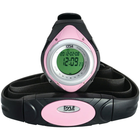 Pyle Heart Rate Monitor Watch With Minimum Average & Maximum Heart Rate (pink)