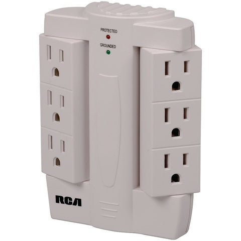 Rca 6-outlet Surge Protector Wall Tap