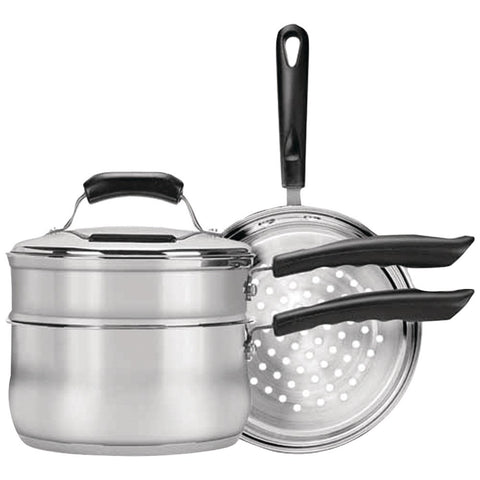 Range Kleen Basics 3-quart Saucepan With Double Boiler And Steamer Insert Set