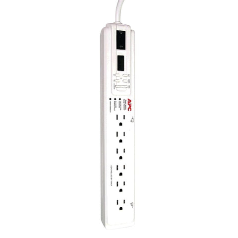 Apc 6-outlet Energy-saving Surge Protector With Lcd Timer