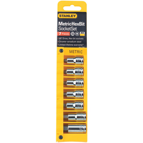 Stanley 7-piece 3 And 8&#34; Professional Grade Hex Bit Socket Set