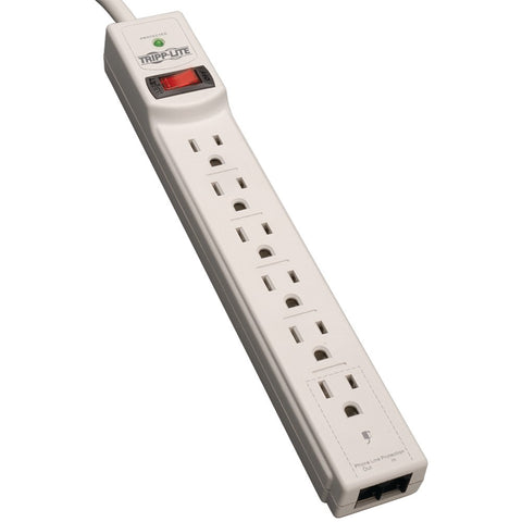 Tripp Lite 6-outlet Surge Protector;(telephone & Dsl Protection 4ft Cord)