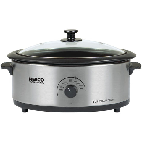 Nesco 6-quart Stainless Steel Roaster Oven With Porcelain Cookwell