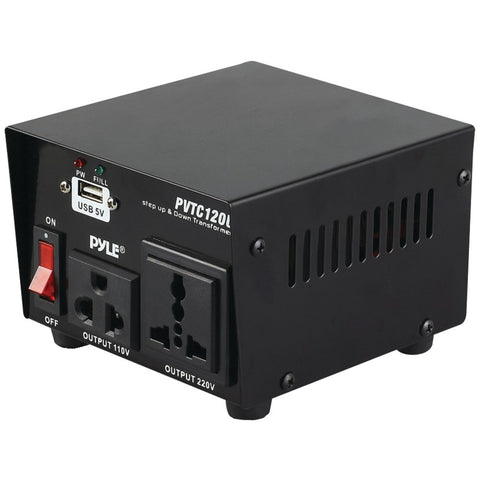 Pyle Step Up & Down Voltage Converter Transformer With Usb Charging Port (100 Watt)