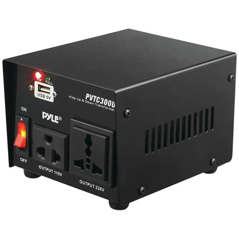 Pyle Step Up & Down Voltage Converter Transformer With Usb Charging Port (300 Watt)