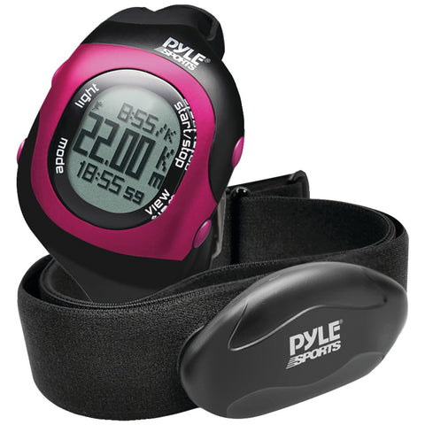 Pyle-sports Bluetooth Fitness Heart Rate Monitoring Watch With Wireless Data Transmission & Sensor (pink)