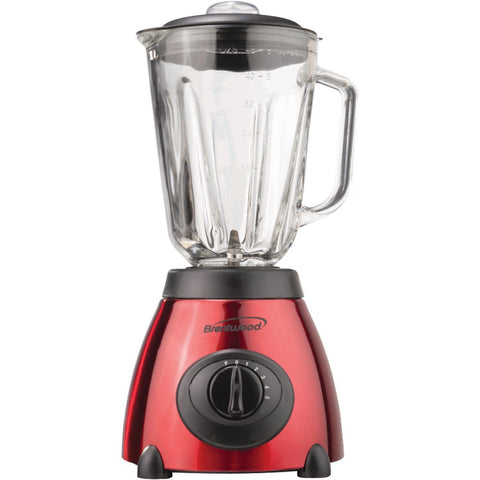 Brentwood 5-speed Blender With Stainless Steel Base & Glass Jar (red)