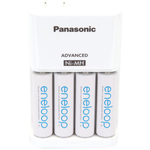 Panasonic 4-position Charger With Eneloop Aa Batteries 4 Pk