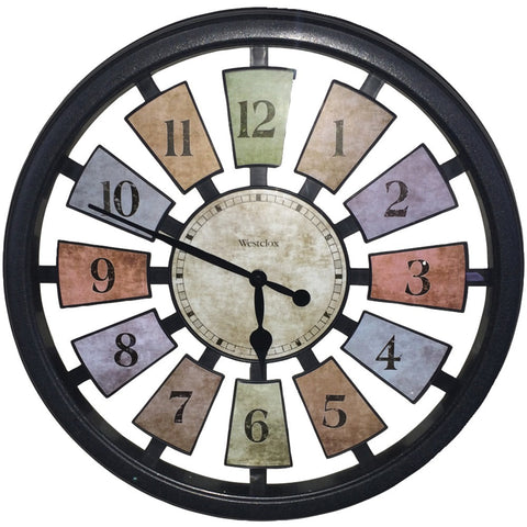 Westclox 18&#34; Round Colored Panels See Through Clock