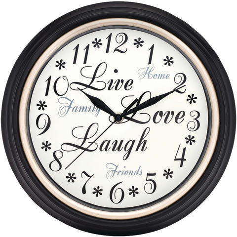 Westclox 12&#34; Round Live Love Laugh Message Clock