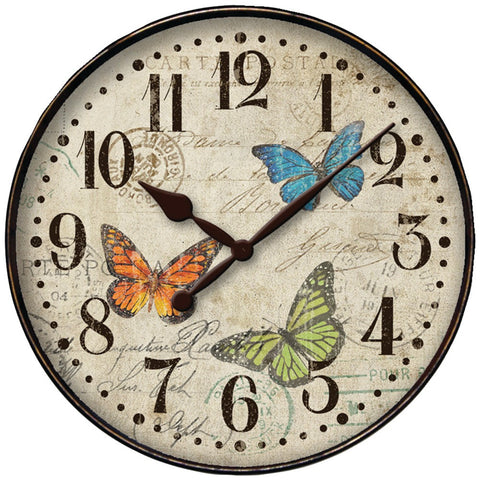 Westclox 12&#34; Round Butterfly Wall Clock