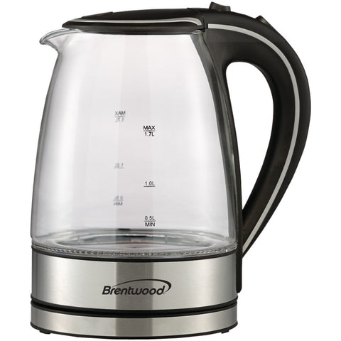Brentwood Tempered Glass Electric Kettle 1.7 Liter