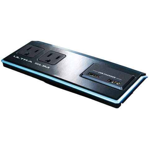 Steren 2-outlet Slim Ac Wall Tap With 2 Usb Outlets