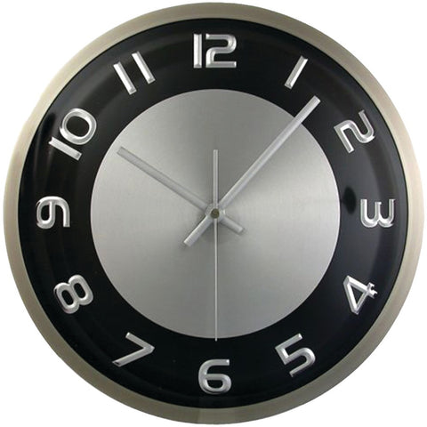 Timekeeper 11.5&#34; Round Wall Clock With Brushed Metal Case