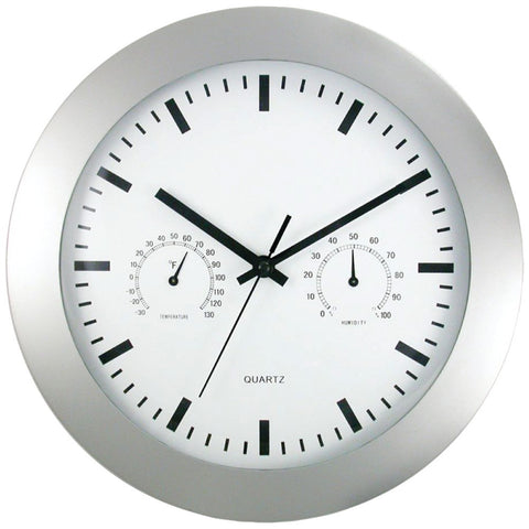 Timekeeper 12&#34; Round Wall Clock & Weather Station