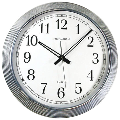 Timekeeper 16&#34; Galvanized Metal Silver Wall Clock