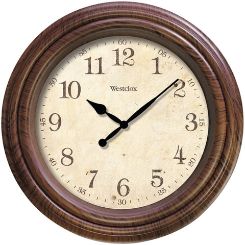Westclox 10&#34; Realistic Woodgrain Wall Clock