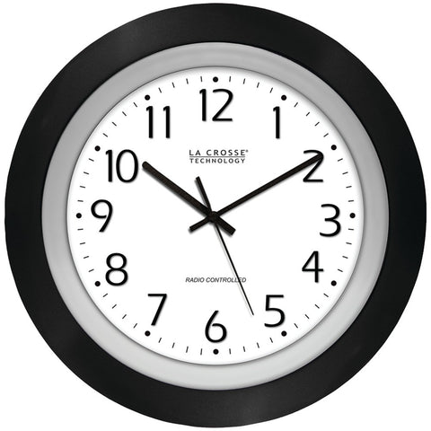 La Crosse Technology 10&#34; Black & Silver Atomic Wall Clock