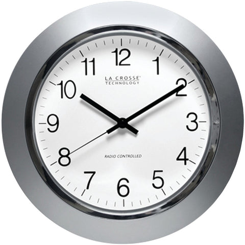 La Crosse Technology 14&#34; Silver & Chrome Atomic Wall Clock