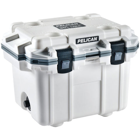 Pelican 30-quart Elite Cooler (white With Gray Trim)