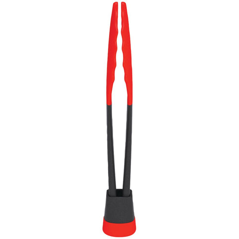 Orka Stand-up Tongs (charcoal & Red)
