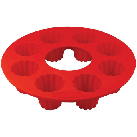 Orka 8-mold Silicone Cannele Pan Set Of 2 (red)