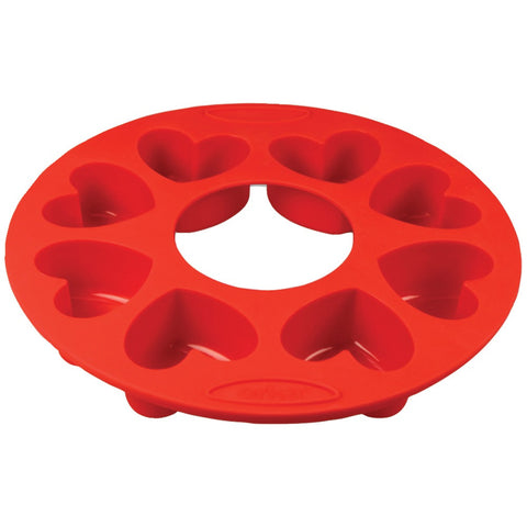 Orka 8-mold Silicone Heart Pan Set Of 2 (red)