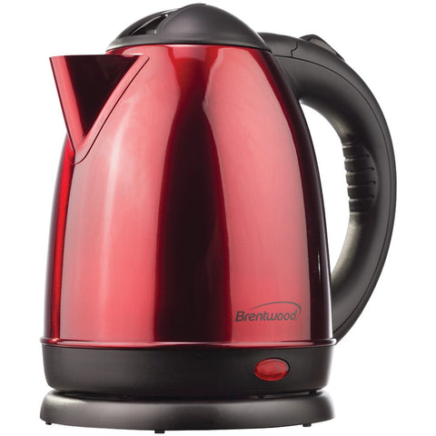 Brentwood 1.5-liter Red Stainless Steel Electric Cordless Tea Kettle