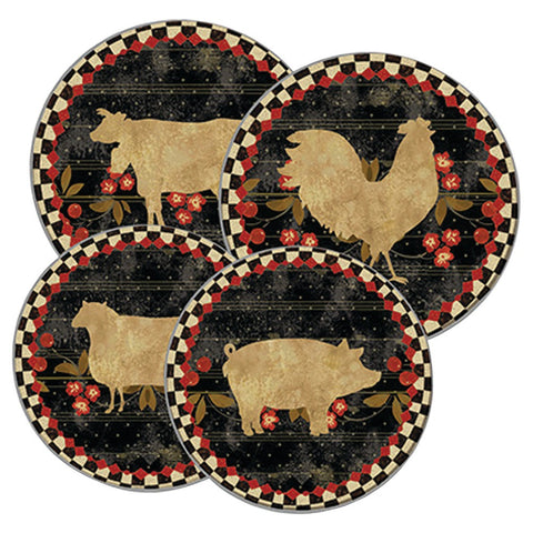 Range Kleen Farm To Table Design Round Burner Kovers Set Of 4