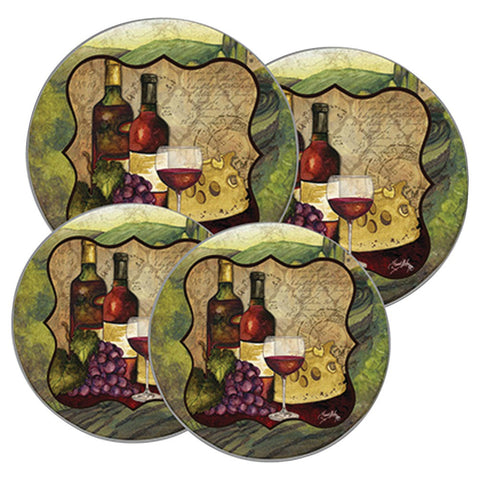 Range Kleen Wine Enthusiast Design Round Burner Kovers Set Of 4