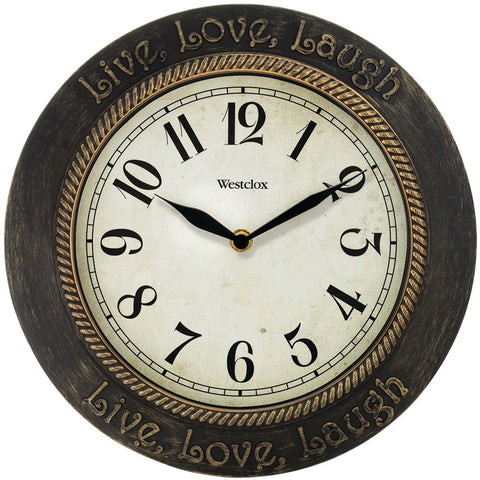 Westclox 11&#34; Round Live Love Laugh Wall Clock