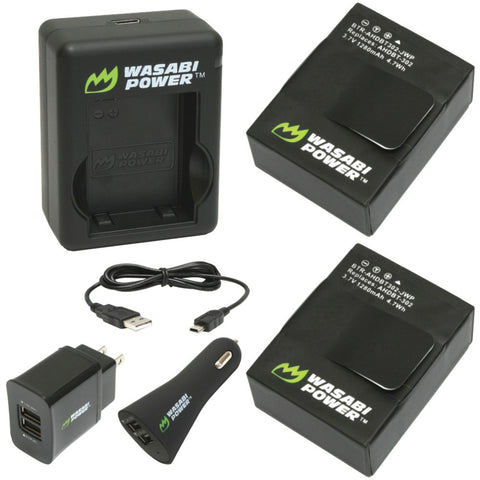 Wasabi Power Gopro Hero3 And Hero3+ Dual Usb Charger & 2 Li-poly Batteries With Car Adapter Kit