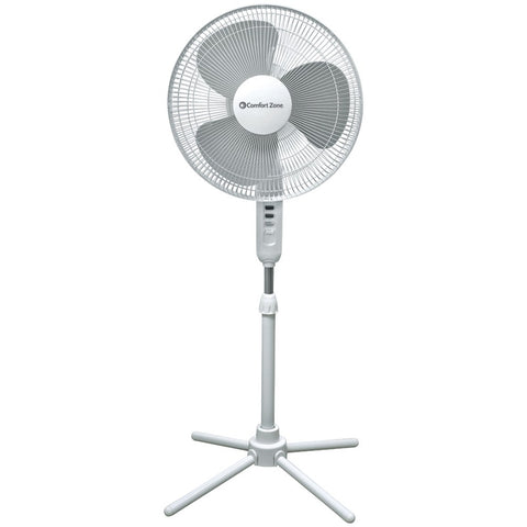 Comfort Zone 16&#34; Oscillating Pedestal Quad Pod Fan